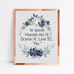 hamlet quote cross stitch pattern no.881