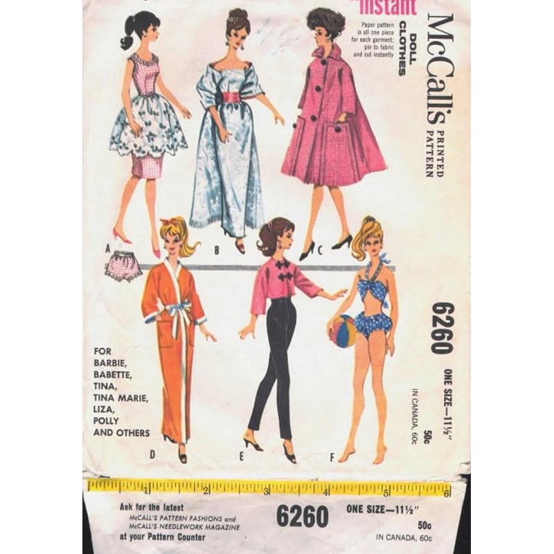Doll dress pattern Vintage sewing pattern McCall's 6260.jpg
