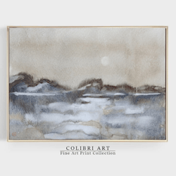 Mountain Print Abstract Wall Art Neutral Digital File Misty Seascape Art Print Muted Printable Art Instant Download N16