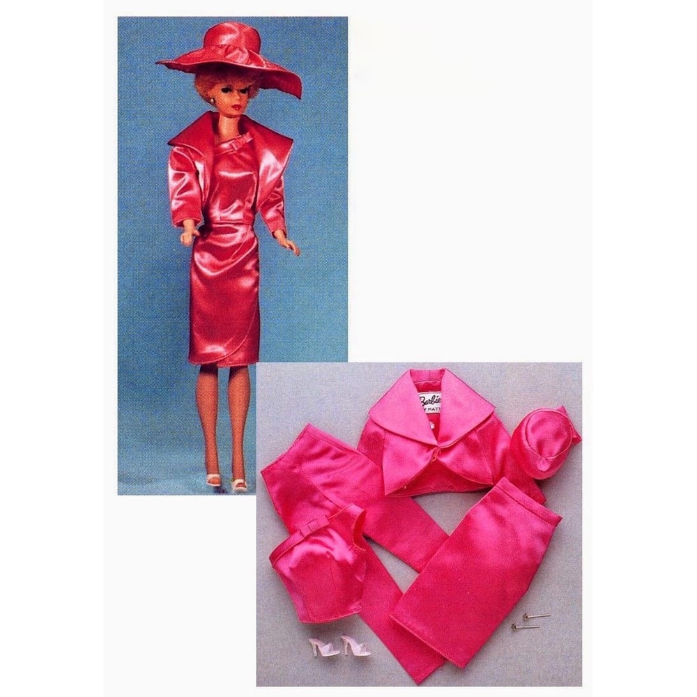 Barbie doll set clothes pattern hat jacket Plain skirt Satin wrap skirt Satin blouse.jpg