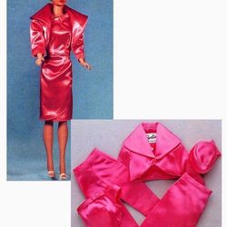 Barbie doll set clothes pattern Barbie doll hat jacket Plain skirt Satin wrap skirt Satin blouse Digital download PDF