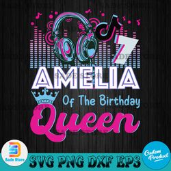 personalized social media birthday svg, any color birthday music app birthday queen svg, family matching svg