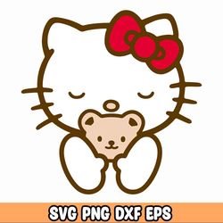 Kawaii Kitty Teddy | SVG | PNG | Layered SVG | Sublimation Design