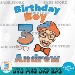 blippi birthday svg, kids birthday svg, blippiness, blippi svg, blippi kids tee