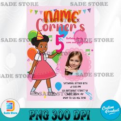 editable photo gracies corner birthday invitation template, printable birthday party invitations, digital kids party
