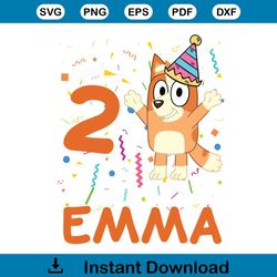 2nd emma bingo birthday tshirt svg kids gift graphic design file