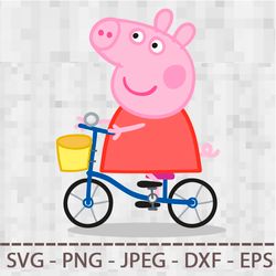 Peppa Pig SVG PNG JPEG Digital Cut Vector Files for Silhouette Studio Cricut Design