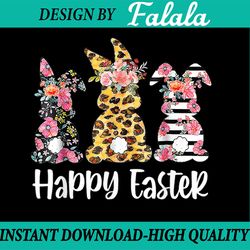 easter bunny leopard rabbit plaid floral png, happy easter png, floral rabbit png, digital download
