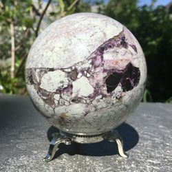 kammererite sphere 88 mm rodochrome ball mineral sphere purple stone ball by uralmountainsfinds