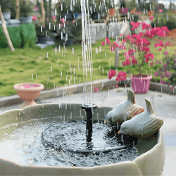 Efficient Solar Garden Fountain | Eco-Friendly Waterfall Fountain for Outdoors | 4-Mode Mini Solar Fountain