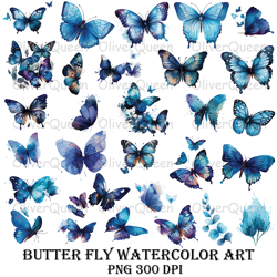 butterfly watercolor art, butterfly  png, butterfly sublimation png