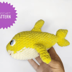 amigurumi pattern crochet plush toy shark digital download