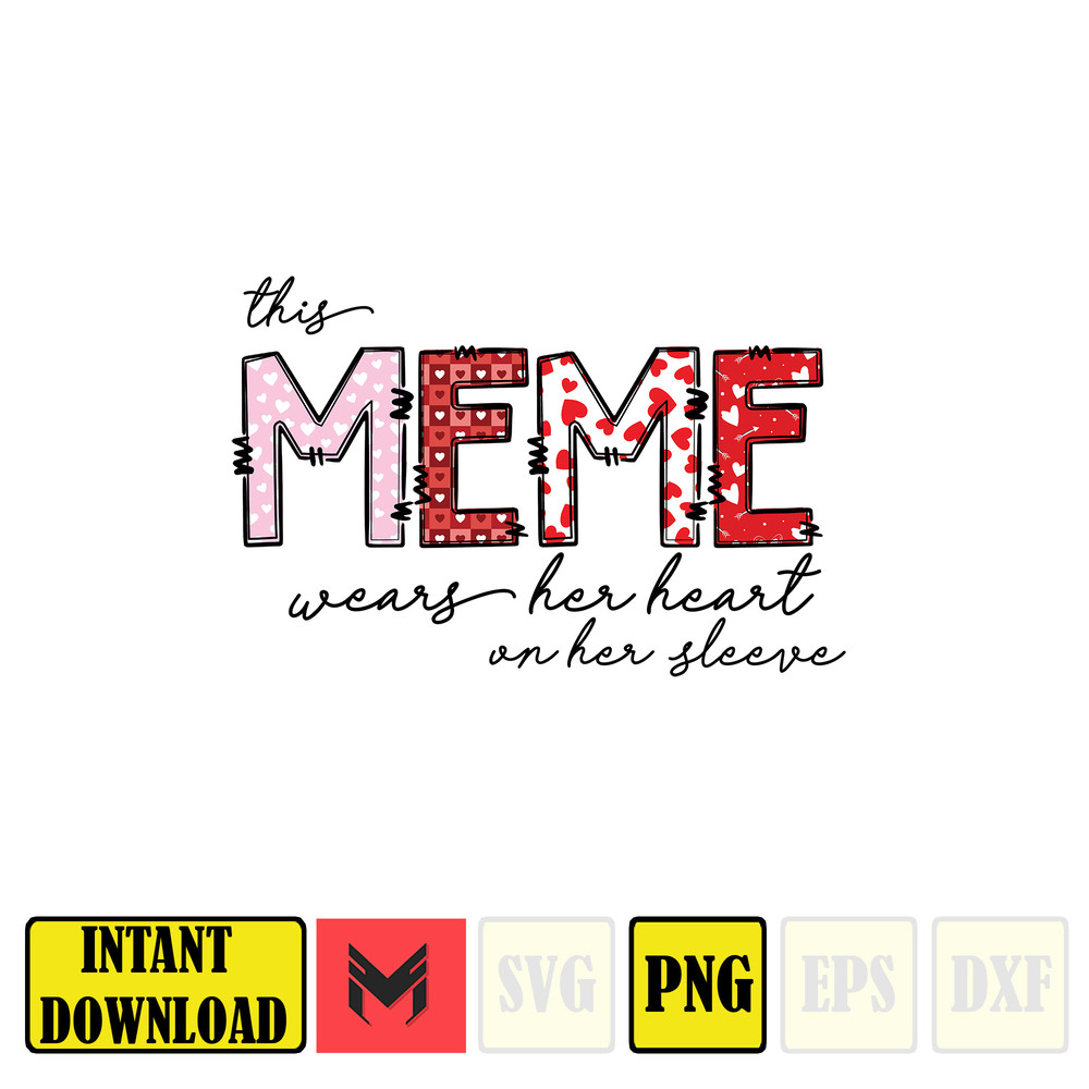 This MAMA wears her heart on her sleeve PNG Sublimation Designs, valentines png, add your own names, sweatshirt mama png, Digital Download (2).jpg