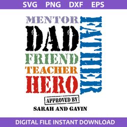 mentor dad friend teacher hero father's day svg, father's day svg, png dxf eps file