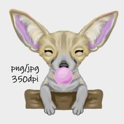 digital download / hand drawn, cute, fennec fox