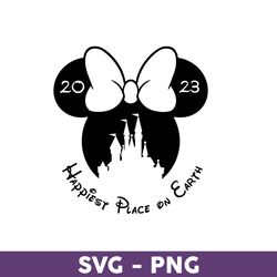 happiest place on earth svg, minnie svg, disney family vacation 2023 png, disney trip svg, disneyland svg -download