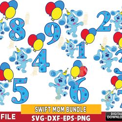 blue's clues birthday bundle svg,blue's clues number SVG EPS PNG DXF, for Cricut, Silhouette, digital download, file cut