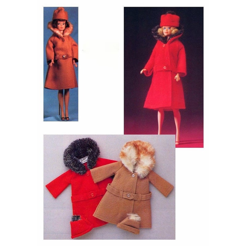 Doll winter coat and hat pattern Barbie doll clothes.jpg
