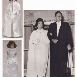 Barbie dress & cape pattern - Reproduction white gown and cape worn by Jackie Kennedy in 1961 Digital download PDF