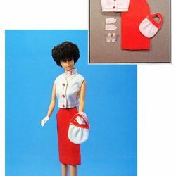 Two piece barbie dress: blouse and skirt pattern English instructions Sewing for barbie doll Digital download PDF