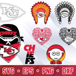 Kansas City Chiefs Bundle svg eps dxf png, Kansas City Chiefs Nfl, for Cricut, Silhouette, digital, file cut