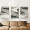 Three abstract posters in green and gray tones