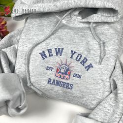 New York Rangers Embroidered Sweatshirt, NHL Embroidered Sweater, Embroidered NHL Shirt, Hockey Embroidered Hoodie