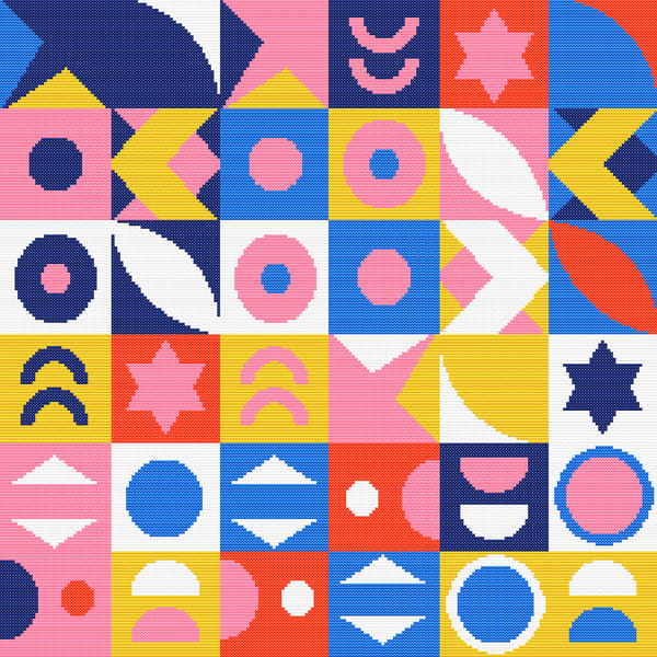 Geometric Mosaic Cross Stitch Pattern EC Fine Designs Inspire Uplift geometric-mosaic-cross-stitch-pattern-ec-fine-designs-inspire-uplift