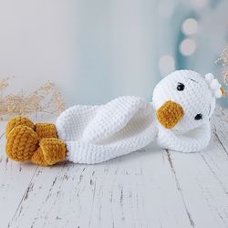 Crochet Duck Lovey Pattern, Baby Lovey Blanket, Crochet Duck Snuggler, Amigurumi Duck Security Blanket, Comforter Duck