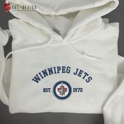 Winnipeg Jets Embroidered Sweatshirt, NHL Embroidered Sweater, Embroidered NHL Shirt, Hockey Embroidered Hoodie