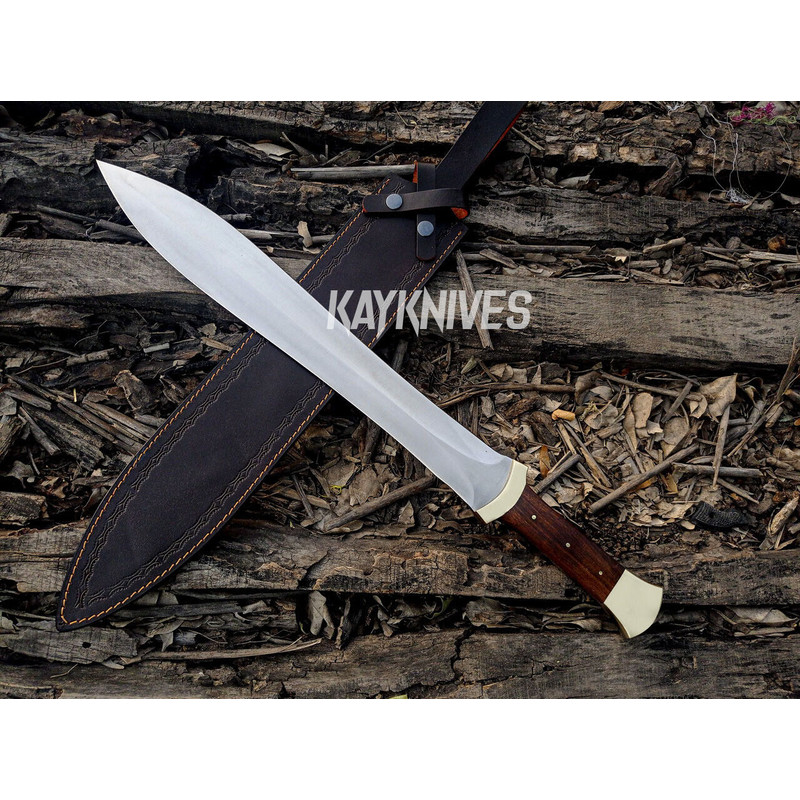 Handmade D2 Steel Historical Weapon Xiphos ancient Greek Spartan Survival sword (1).jpg
