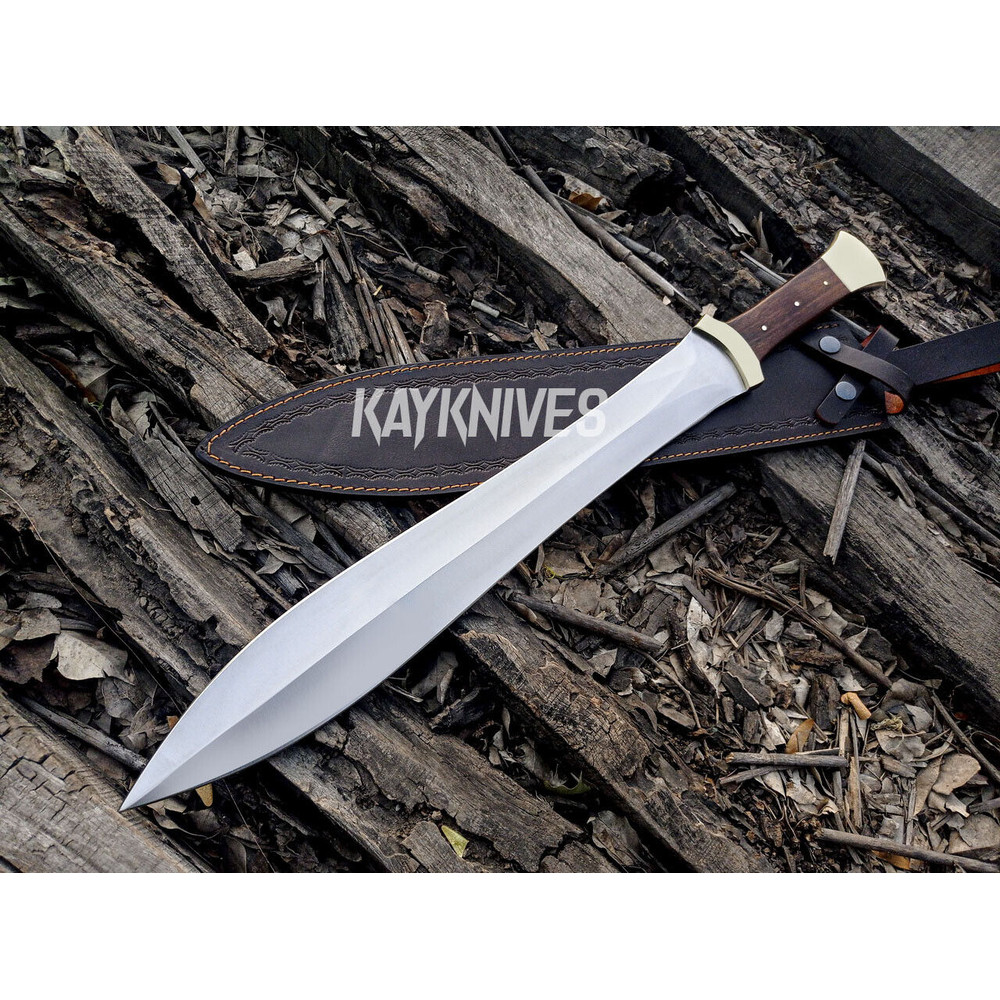 Handmade D2 Steel Historical Weapon Xiphos ancient Greek Spartan Survival sword.jpg