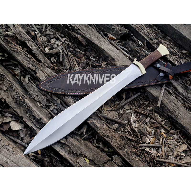 Handmade D2 Steel Historical Weapon Xiphos ancient Greek Spartan Survival sword.jpg