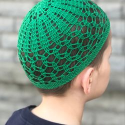 Summer crocheted mesh cap for punk and hipsters