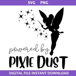 powered by pixie dust svg, disney svg, png digital file