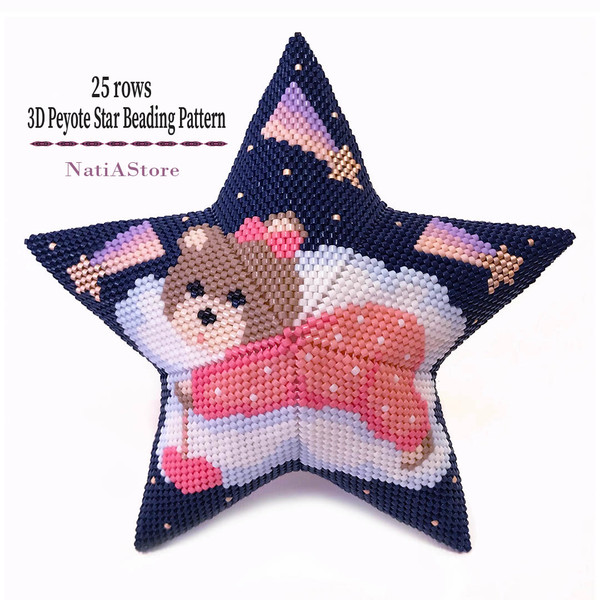 Baby-bear-3d-peyote-star-beading-pattern