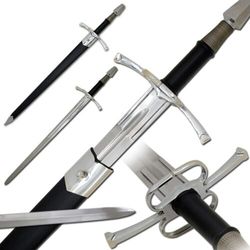 Experience the Power of a 15th Century Full Tang Tempered Handmade Sharp Edge Battle Sword