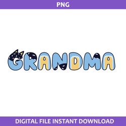 bluey dog grandma png, bluey mother's day png, bluey png, cartoon png digital file