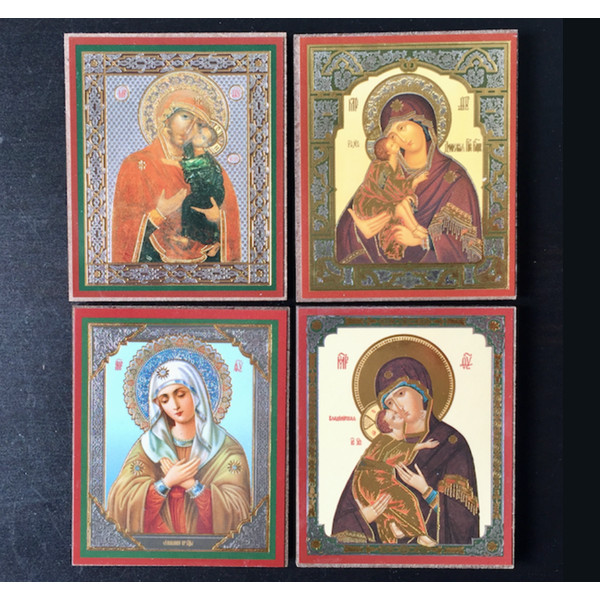 ELEUSA set of 4 icons of Virgin Mary
