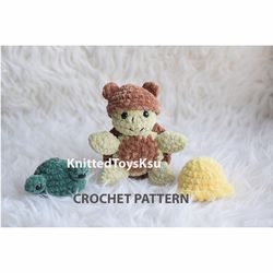 crochet amigurumi turtle easy pattern with 3 beanies, tortoise PDF pattern, digital download crochet pattern