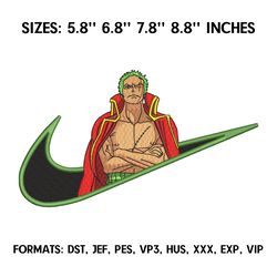 one piece zoro embroidery design file, one piece anime embroidery design, machine embroidery file. zoro roronoa nike