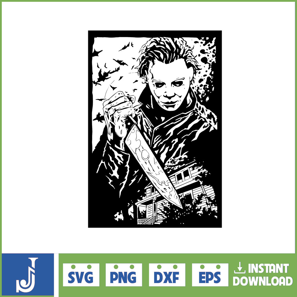 Michael Myers svg silhouette kit png halloween scary movie horror instant download (23).jpg