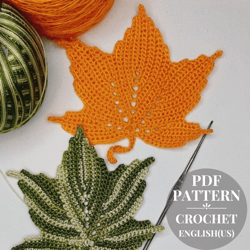 Maple leaf crochet pattern, crochet leaves, maple leaves crochet, crochet motif, crochet leaf, crochet pattern pdf