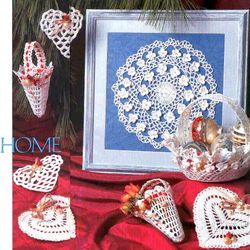 Christmas Ornaments & Basket & Picture-Perfect Doily Vintage Crochet Pattern 263 PDF