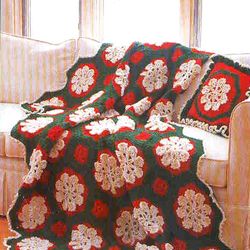 Christmas Snowflakes Afghan Vintage Crochet Pattern 258 PDF Blanket and Pillow of Snowflakes