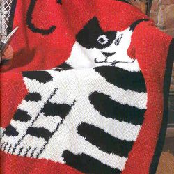 Cat Coverlet Afghan Vintage Crochet Pattern 261 PDF