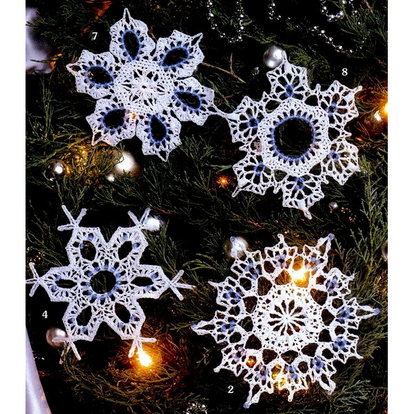 Christmas Snowflakes Crochet vintage pattern