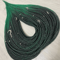 DE Green Double ended Ombre braids