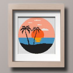 cross stitch pattern pdf beach summer