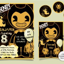 bendy birthday invitations
